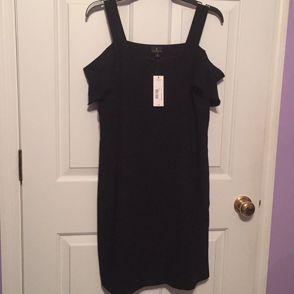 Worthington new cold shoulder black dress size 4